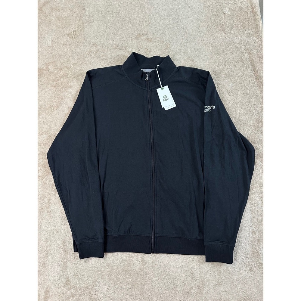 Tasc Performance Carrollton Classic Jacket Mens L Black Company Logo TM716 NEW